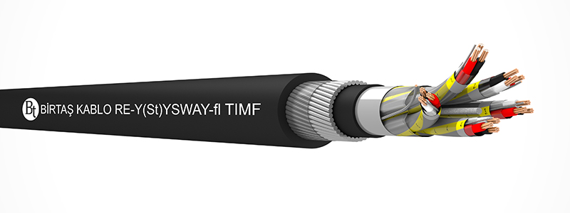 RE-Y(St)YSWAY-fl TIMF  70°C  /  300 V Cu-PVC-ISCR-OSCR-PVC-SWA-PVC